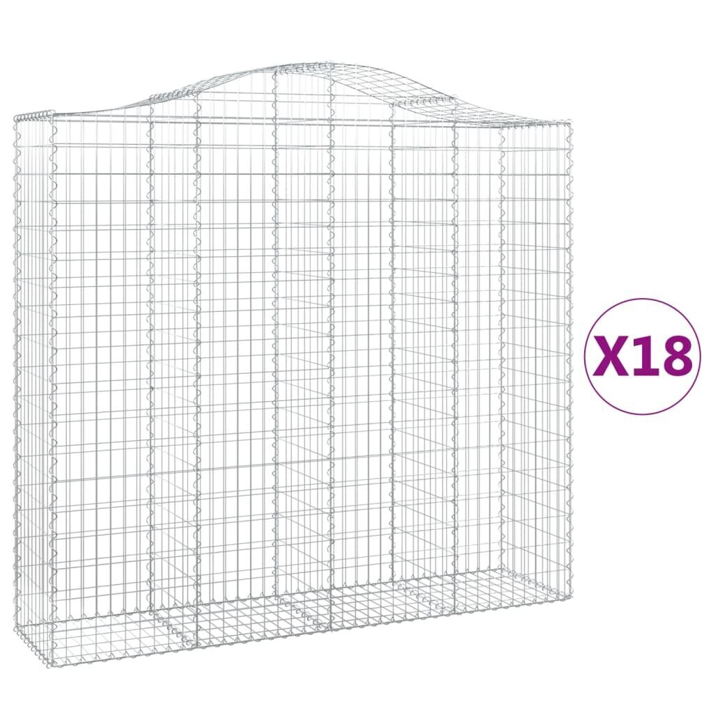 vidaXL kaarekujulised gabioonkorvid 18 tk, 200x50x180/200 cm, raud цена и информация | Lillekastid | kaup24.ee