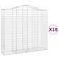 vidaXL kaarekujulised gabioonkorvid 18 tk, 200x50x180/200 cm, raud hind ja info | Lillekastid | kaup24.ee