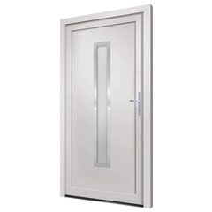 vidaXL välisuks, valge, 98 x 208 cm, PVC цена и информация | Уличные двери | kaup24.ee