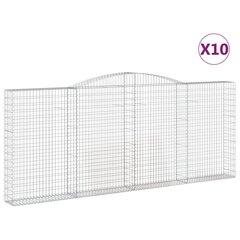 vidaXL kaarekujulised gabioonkorvid 10 tk, 400x30x160/180 cm, raud цена и информация | Вазоны для рассады и пересадки | kaup24.ee