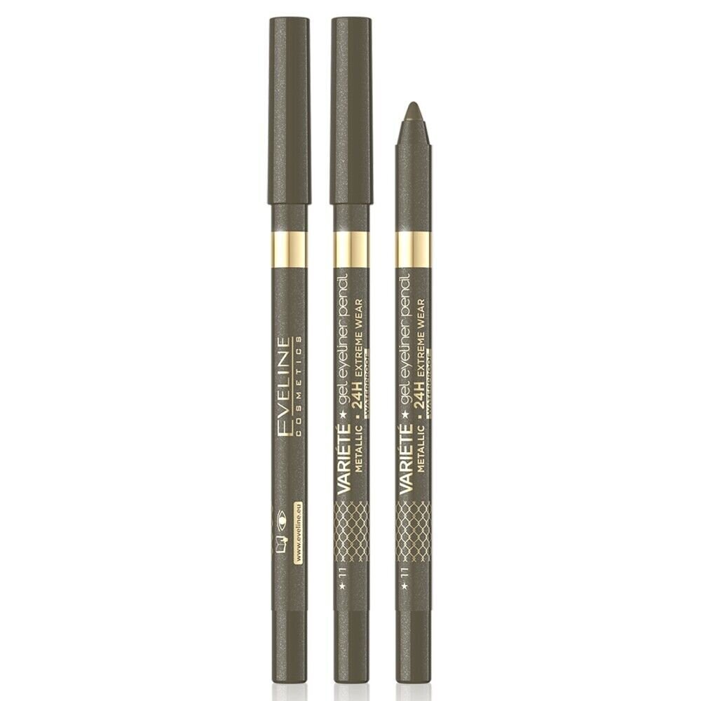 Silmapliiats veekindel Eveline Cosmetics Variete Gel Eyeliner, khaki 11 hind ja info | Ripsmetušid, lauvärvid, silmapliiatsid, seerumid | kaup24.ee