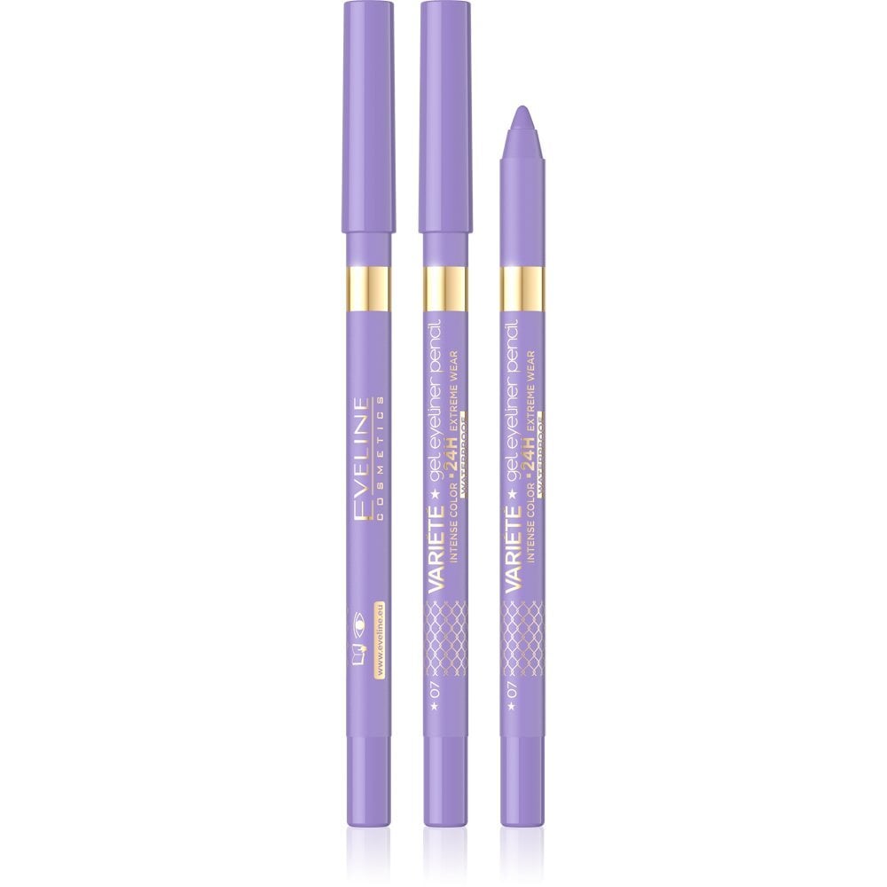 Silmapliiats veekindel Eveline Cosmetics Variete Gel Eyeliner, lavender 07 цена и информация | Ripsmetušid, lauvärvid, silmapliiatsid, seerumid | kaup24.ee