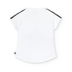 Детская футболка Boboli, белый/черный цена и информация | Рубашки для девочек | kaup24.ee