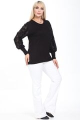 Элегантная черная блузка с необычными рукавами F4066-46 цена и информация | Женские блузки, рубашки | kaup24.ee