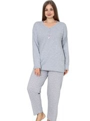 Серая ночная пижама из хлопка P1100-PI-48/50 цена и информация | Женские пижамы, ночнушки | kaup24.ee