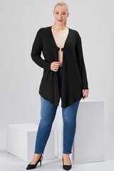 Черная блузка в стиле кардигана с пряжкой O192-JU-44 цена и информация | Женские кофты | kaup24.ee