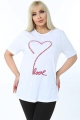 Белая футболка с короткими рукавами R141-48 цена и информация | Женские футболки | kaup24.ee