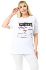 Белая хлопковая блузка с короткими рукавами R138-48 цена и информация | Женские футболки | kaup24.ee