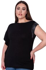 Черная асимметричная блузка с короткими рукавами C757-42 цена и информация | Женские блузки, рубашки | kaup24.ee