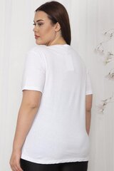 Белая футболка из натурального хлопка, декорированная кружевом C754-BA-44 цена и информация | Женские футболки | kaup24.ee