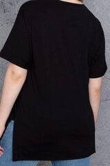 Черная женская футболка с аппликацией C764-JU-44 цена и информация | Женские блузки, рубашки | kaup24.ee