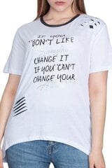 Белая футболка с надписями C763-BA-44 цена и информация | Женские футболки | kaup24.ee