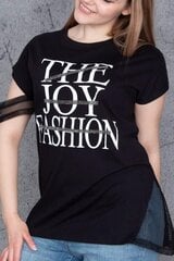 Модная черная футболка с надписями. C758-JU-46 цена и информация | Женские блузки, рубашки | kaup24.ee