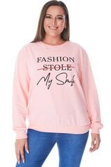 Светло-розовый базовый свитер с надписями R106-RO-44 цена и информация | Женские толстовки | kaup24.ee