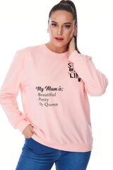 Светло-розовая блузка из хлопка с надписями R110-BA-46 цена и информация | Женские толстовки | kaup24.ee