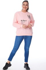 Светло-розовая блузка из хлопка с надписями R110-BA-46 цена и информация | Женские толстовки | kaup24.ee