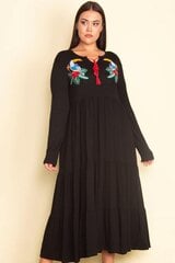 Черное вискозное платье с длинными рукавами C1809-42 цена и информация | Платья | kaup24.ee