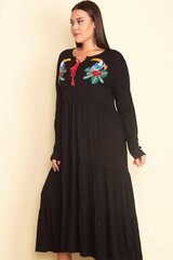 Черное вискозное платье с длинными рукавами C1809-42 цена и информация | Платья | kaup24.ee