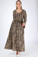 Длинное расклешенное платье со змеиным принтом B3016-44 цена и информация | Платья | kaup24.ee