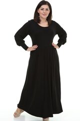 Длинное черное платье из вискозы F5046-44/46 цена и информация | Платья | kaup24.ee