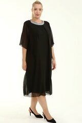 Черное выпускное платье для полных F2328-JU-44/46 цена и информация | Платья | kaup24.ee