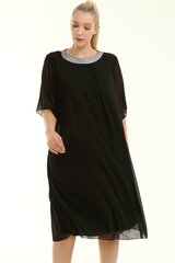 Черное выпускное платье для полных F2328-JU-44/46 цена и информация | Платья | kaup24.ee