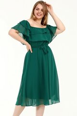 Зеленое платье в испанском стиле на бретеле F1003-ŽA-44/46 цена и информация | Платья | kaup24.ee