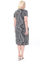 Черно-белое платье с короткими рукавами F4096-44/46 цена и информация | Платья | kaup24.ee