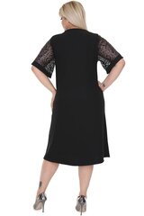 Черное платье с необычными рукавами F2326-48 цена и информация | Платья | kaup24.ee