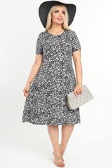 Черно-белое платье из вискозы с короткими рукавами B395-44 цена и информация | Платья | kaup24.ee