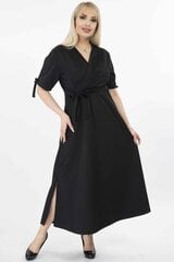 Длинное черное платье с вырезом F4020-JU-44/46 цена и информация | Платья | kaup24.ee