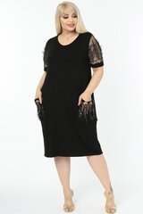 Черное платье с декоративными карманами. V516-44 цена и информация | Платья | kaup24.ee