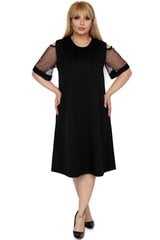 Черное платье с тюлевыми рукавами F1710-44 цена и информация | Платья | kaup24.ee