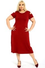 Бордовое платье с разрезами V510-BO-42 цена и информация | Платья | kaup24.ee