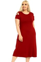 Бордовое платье с разрезами V510-BO-42 цена и информация | Платья | kaup24.ee