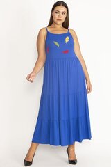 Синее длинное платье на бретелях C742-ME-42 цена и информация | Платья | kaup24.ee