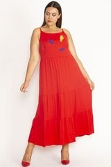 Длинное красное платье из вискозы C742-RA-42 цена и информация | Платья | kaup24.ee