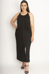 Длинное черное платье с разрезом C727-44 цена и информация | Платья | kaup24.ee