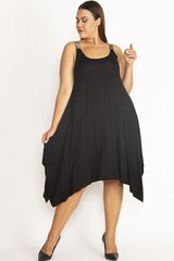 Асимметричное черное платье на бретелях C728-42 цена и информация | Платья | kaup24.ee