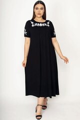 Черное длинное платье с короткими рукавами C714-JU-44 цена и информация | Платья | kaup24.ee