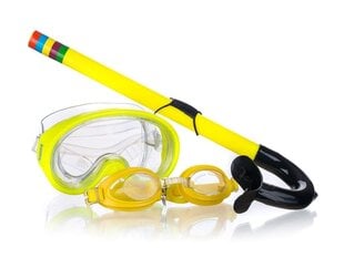 Sukeldumiskomplekt lastele, 3-osaline, kollane hind ja info | Snorgeldamise komplektid | kaup24.ee