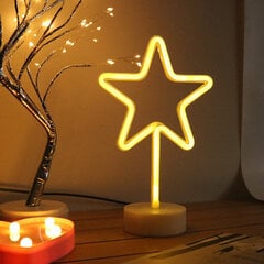 Dekoratiivne LED-lamp Star, kollane цена и информация | Гудки для вечеринки Clown Face (4шт.) | kaup24.ee