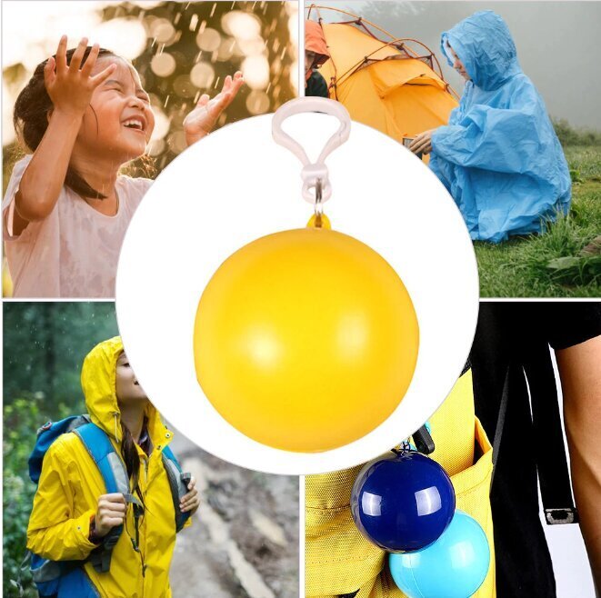 Mantel, vihmakapp karabiiniga pallis - kollane hind ja info | Veekindlad kotid, ümbrised, vihmakeebid | kaup24.ee