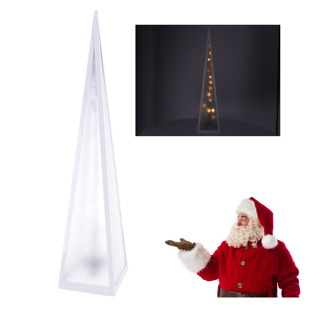 LED-püramiid lamp, 12x12x45 cm, valge цена и информация | Laualambid | kaup24.ee
