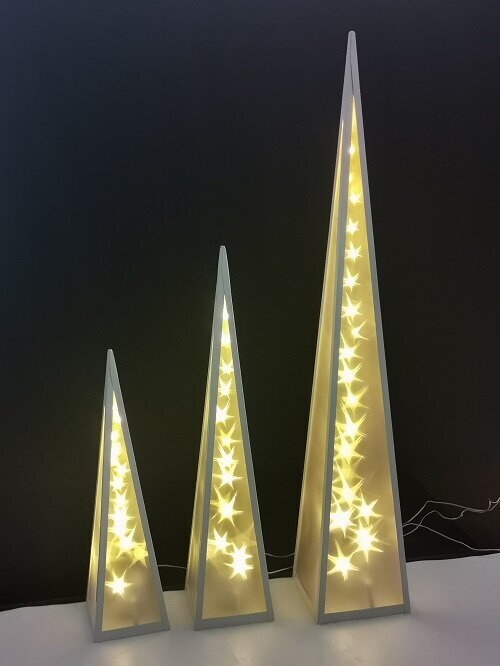 LED-püramiid lamp, 12x12x45 cm, valge hind ja info | Laualambid | kaup24.ee