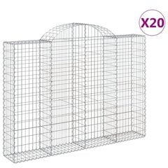 vidaXL kaarekujulised gabioonkorvid 20 tk, 200x30x140/160 cm, raud цена и информация | Вазоны для рассады и пересадки | kaup24.ee