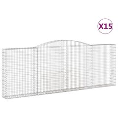 vidaXL kaarekujulised gabioonkorvid 15 tk, 400x30x140/160 cm, raud цена и информация | Вазоны для рассады и пересадки | kaup24.ee