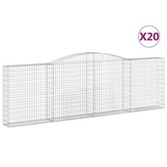 vidaXL kaarekujulised gabioonkorvid 20 tk, 400x30x120/140 cm, raud hind ja info | Istutus- ja turbapotid | kaup24.ee