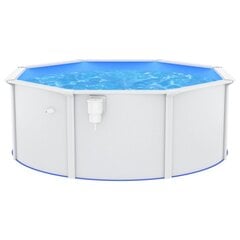 vidaXL ujumisbassein terasseinaga, 360 x 120 cm, valge hind ja info | Basseinid | kaup24.ee