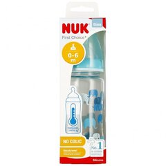 Стеклянная бутылочка Nuk First Choise+, 0-6 месяцев, 240 мл цена и информация | Бутылочки и аксессуары | kaup24.ee